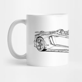 Aventador J Wireframe Mug